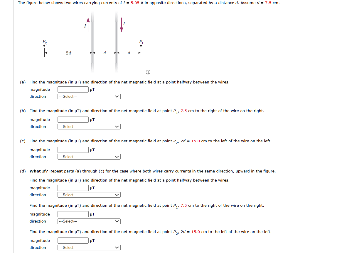 Solved The figure below shows two wires carrying currents | Chegg.com