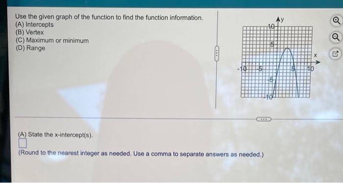 Solved Use the given graph of the function to find the | Chegg.com
