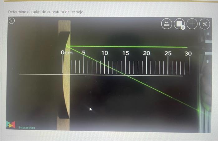 Determine el radio de curvatura del espejo.