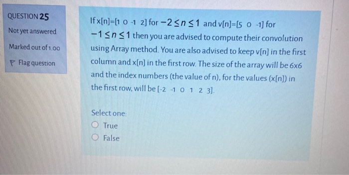 Solved QUESTION 25 Not yet answered Marked out of 1.00 | Chegg.com