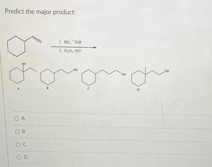 Solved Predict the major product: A B | Chegg.com