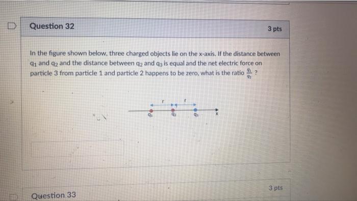 Solved D Question 32 3 pts In the figure shown below, three | Chegg.com