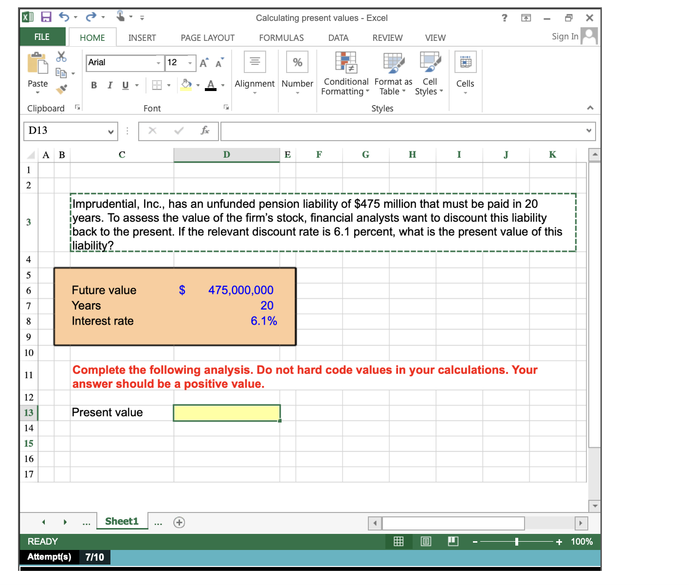 Solved Please give the Excel formula to solve for this | Chegg.com