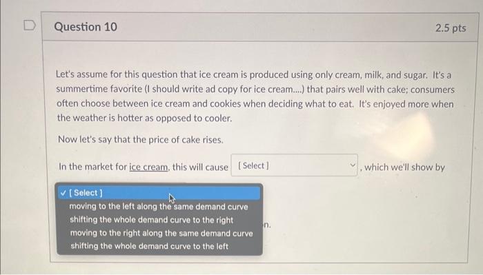 Solved Let's assume for this question that ice cream is | Chegg.com