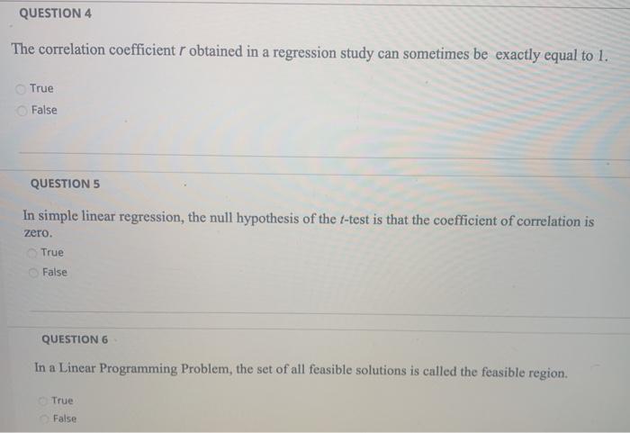 Solved QUESTION 4 The correlation coefficient r obtained in | Chegg.com