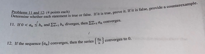 Solved Problems 11 And 12: (4 Points Each) Determine Whether | Chegg.com