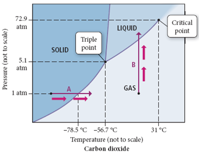 Solved: Examine the phase diagram for carbon dioxide shown in F ...