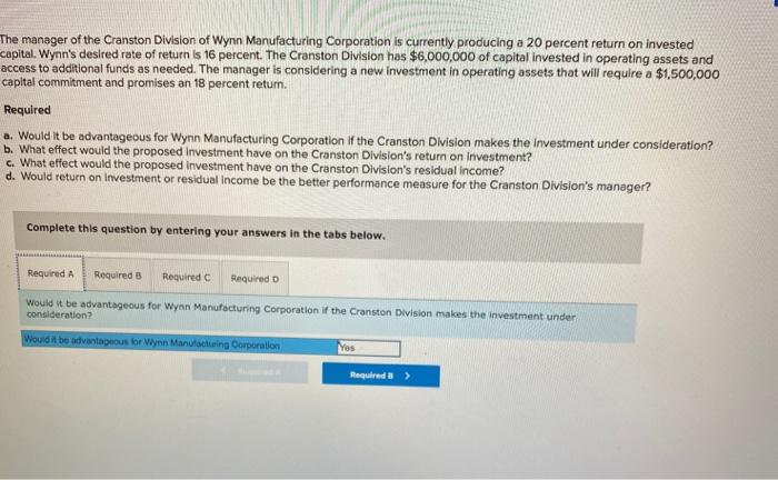 solved-the-manager-of-the-cranston-division-of-wynn-chegg