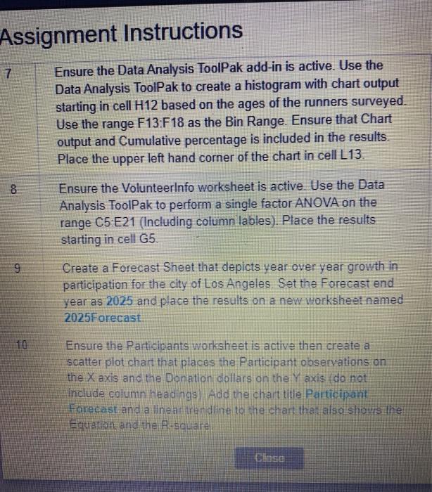 Solved Assignment Instructions 2 Ensure the RaceResults | Chegg.com