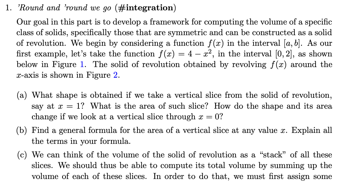Solved 'Round and 'round we go (#integration)Our goal in | Chegg.com