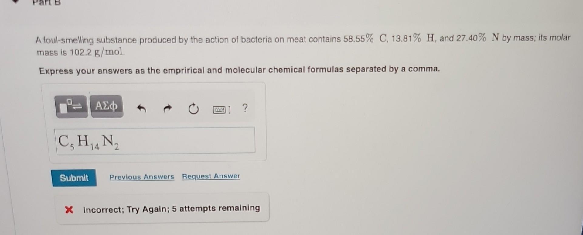 Solved Determine The Empirical And Molecular Formulas Of | Chegg.com