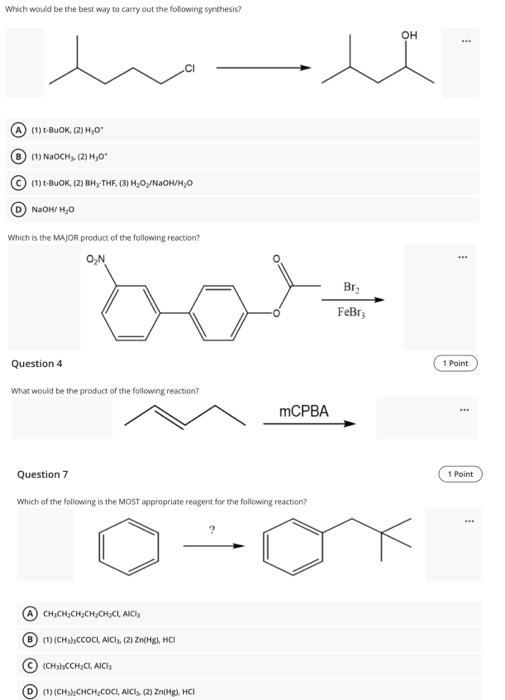 Solved Which would be the best way to carry out the | Chegg.com