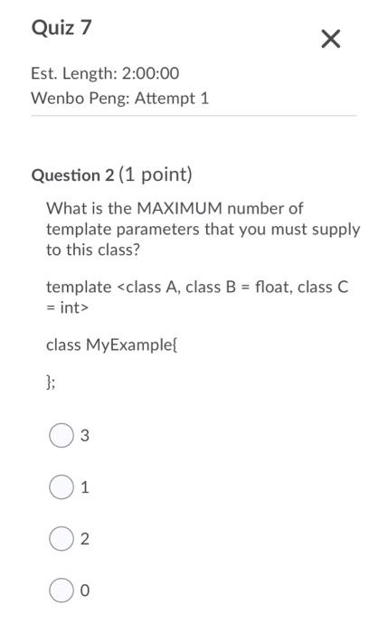 Solved Question 1 (1 point) Saved What is the MINIMUM | Chegg.com