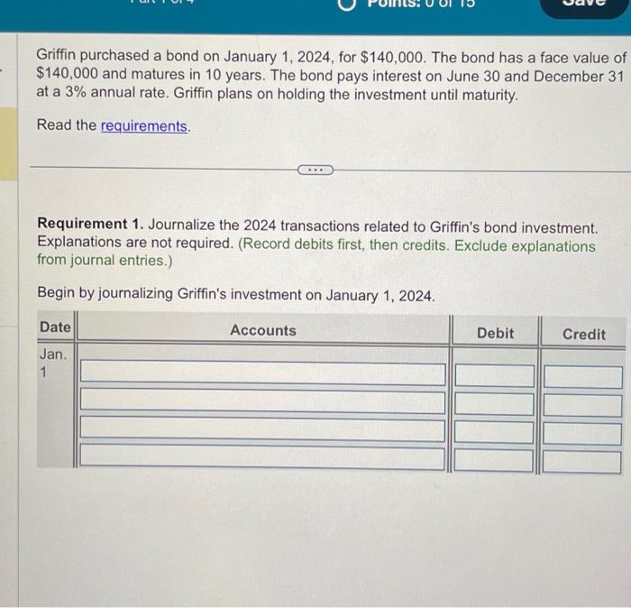 Solved Griffin Purchased A Bond On January 1 2024 For Chegg Com   Image