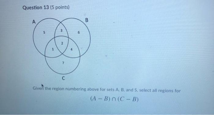Solved Question 13 (5 points) А B B 3 5 6 2. C Given the | Chegg.com