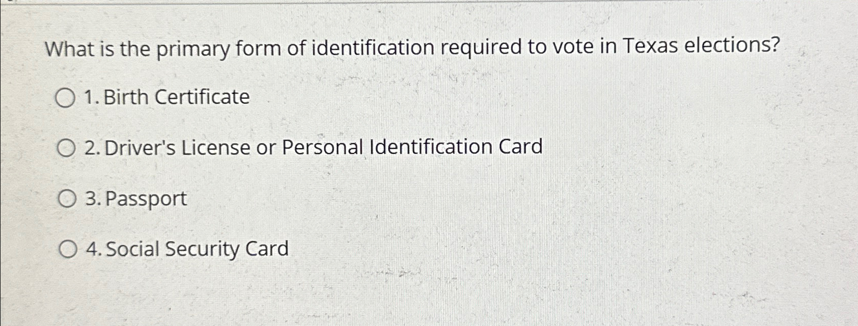 Solved What is the primary form of identification required