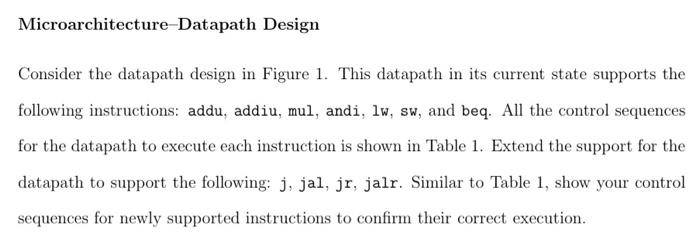 Solved Microarchitecture-Datapath Design Consider the | Chegg.com