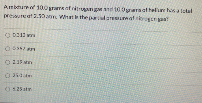 Solved A mixture of 10.0 grams of nitrogen gas and 10.0 | Chegg.com