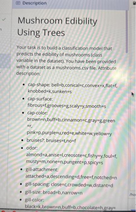 Solved Your task is to build a classification model that | Chegg.com