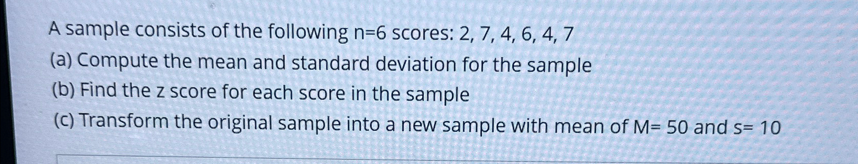 Solved A sample consists of the following n=6 ﻿scores: | Chegg.com