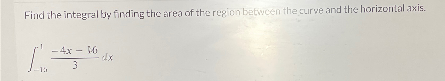 Solved Find the integral by finding the area of the region | Chegg.com