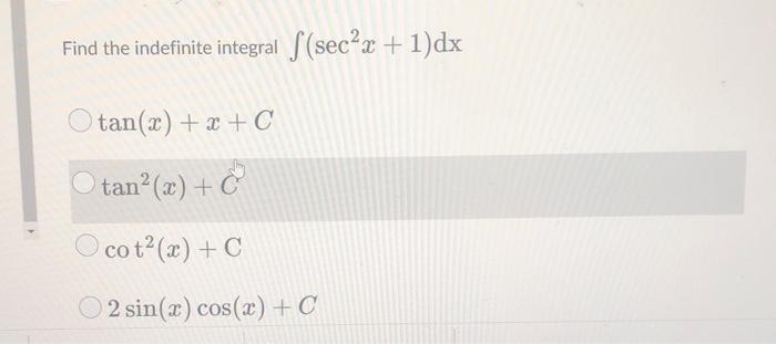 integration of sec 2 2x cot x tan x 2