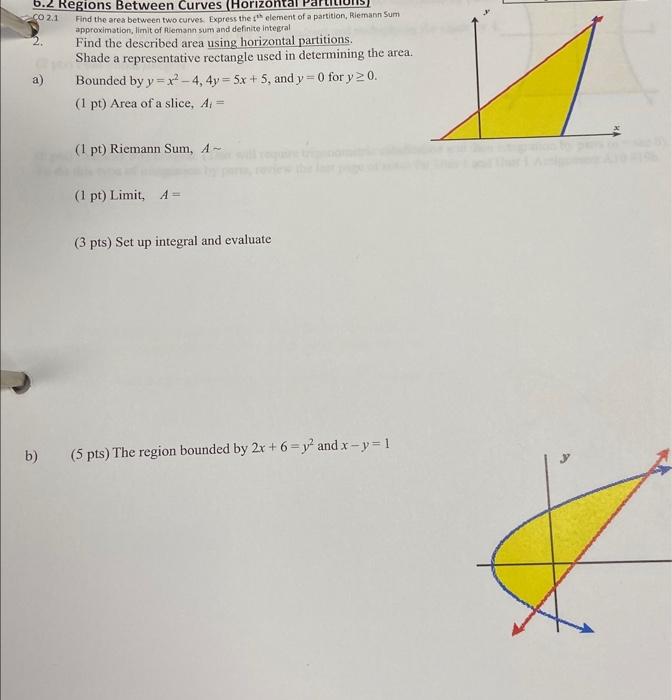 Solved 0. ∠ Regions Between Curves Find the area between two | Chegg.com