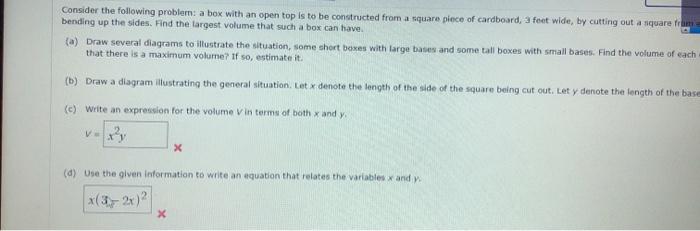 Solved Consider the following problem: a box with an open | Chegg.com