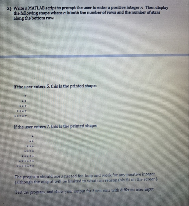 Solved 2) Write a MATLAB script to prompt the user to enter | Chegg.com