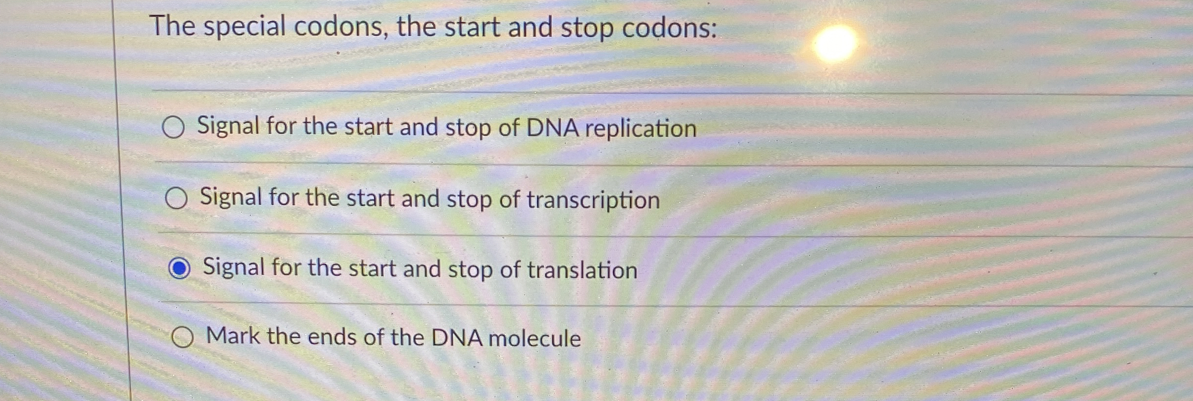 Solved The special codons, the start and stop codons:Signal | Chegg.com