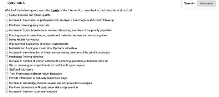 Solved 3 points Save Answer QUESTION 1 Which of the | Chegg.com