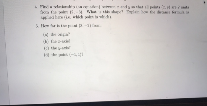 Solved 4. Find a relationship (an equation) between x and y | Chegg.com