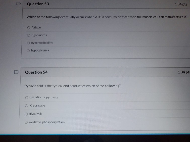 Solved D Question 53 1.34 pts Which of the following | Chegg.com
