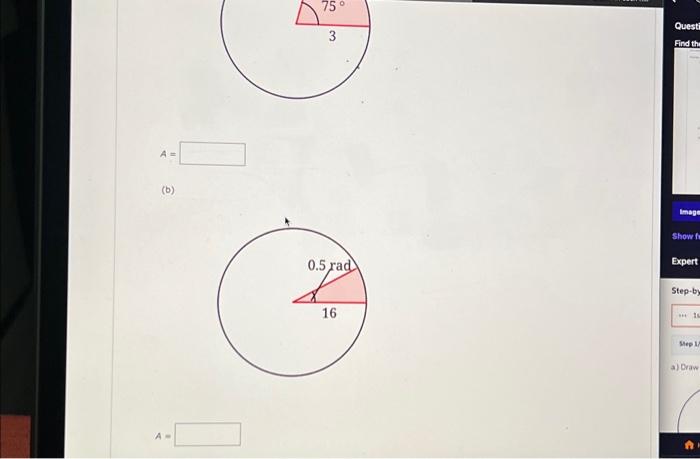 Find The Area A Of The Sector Shown In Each Figure. | Chegg.com