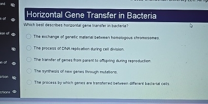 Solved Horizontal Gene Transfer in BacteriaWhich best | Chegg.com