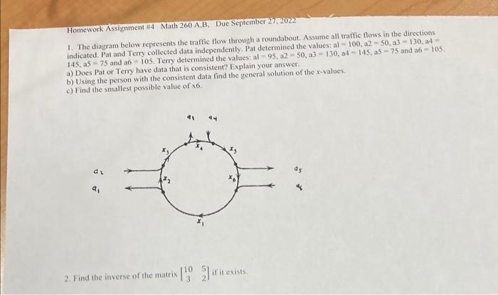 [Solved]: 1. The Diagram Below Represents The Traffic Flow