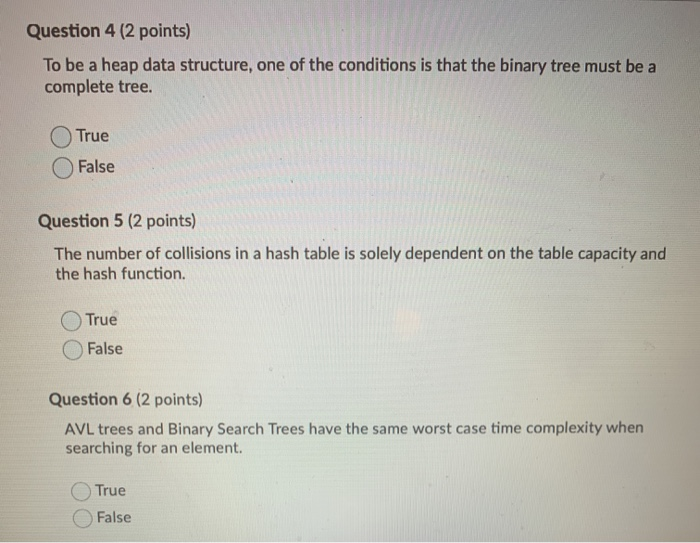 Solved Question 4 (2 points) To be a heap data structure, | Chegg.com