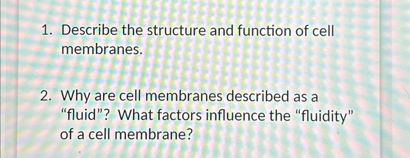 Solved 1. ﻿Describe the structure and function of cell | Chegg.com