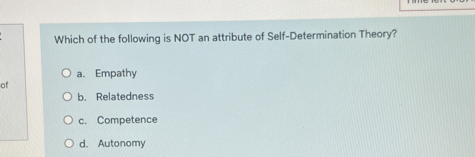 Solved Which of the following is NOT an attribute of | Chegg.com