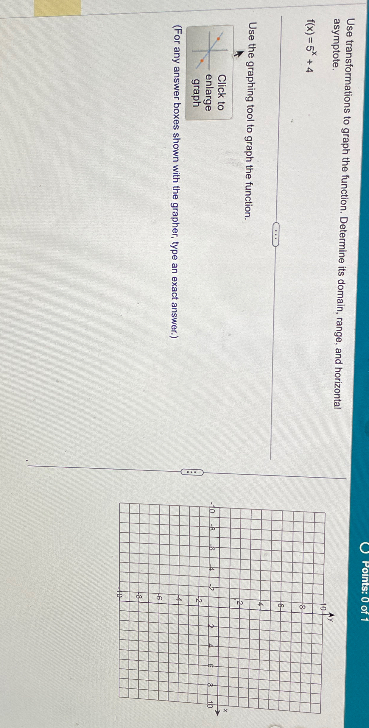 Solved Use transformations to graph the function. Determine | Chegg.com