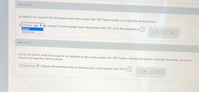 Solved SAT scores: Assume that in a given year the mean | Chegg.com