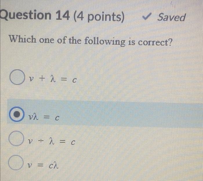 Solved Question 14 (4 points) Saved Which one of the | Chegg.com