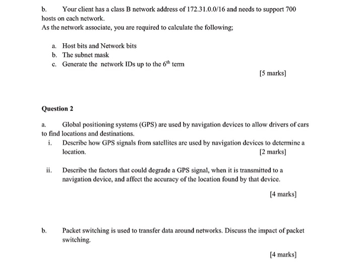 Solved B. Your Client Has A Class B Network Address Of | Chegg.com