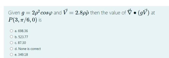 Solved Given G 2p Cosy And 2 8pộ Then The Value Of N Chegg Com