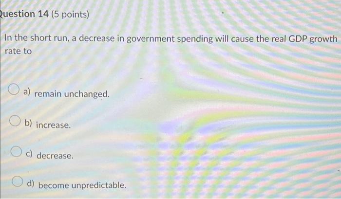 Solved Question 14 (5 points) In the short run, a decrease | Chegg.com