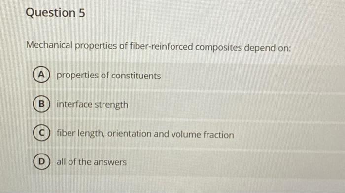 Solved Mechanical Properties Of Fiber-reinforced Composites | Chegg.com