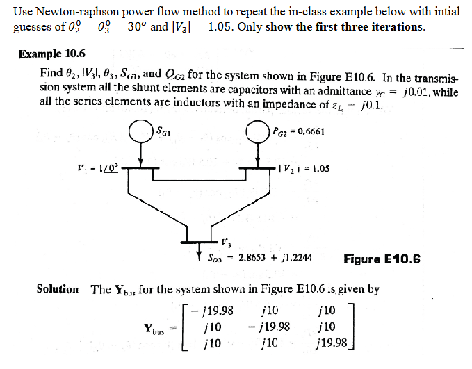 Solved Use Newton-raphson power flow method to ﻿repeat the | Chegg.com