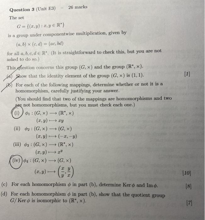 Solved 1 1 Question 3 Unit 26 Marks The Set G Chegg Com