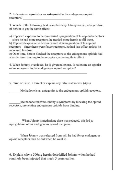 Solved HEROIN CASE STUDY Name: Johnny's Story Johnny was a | Chegg.com
