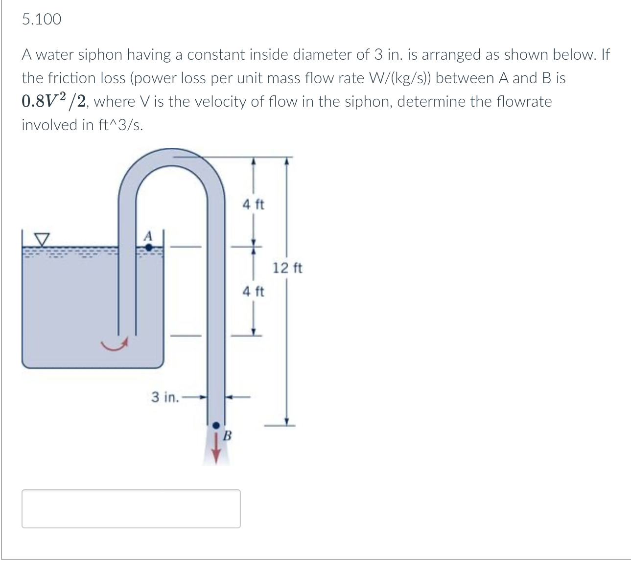 Solved 5.100A water siphon having a constant inside diameter | Chegg.com